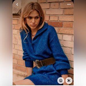Sezane Blue Knit Dress